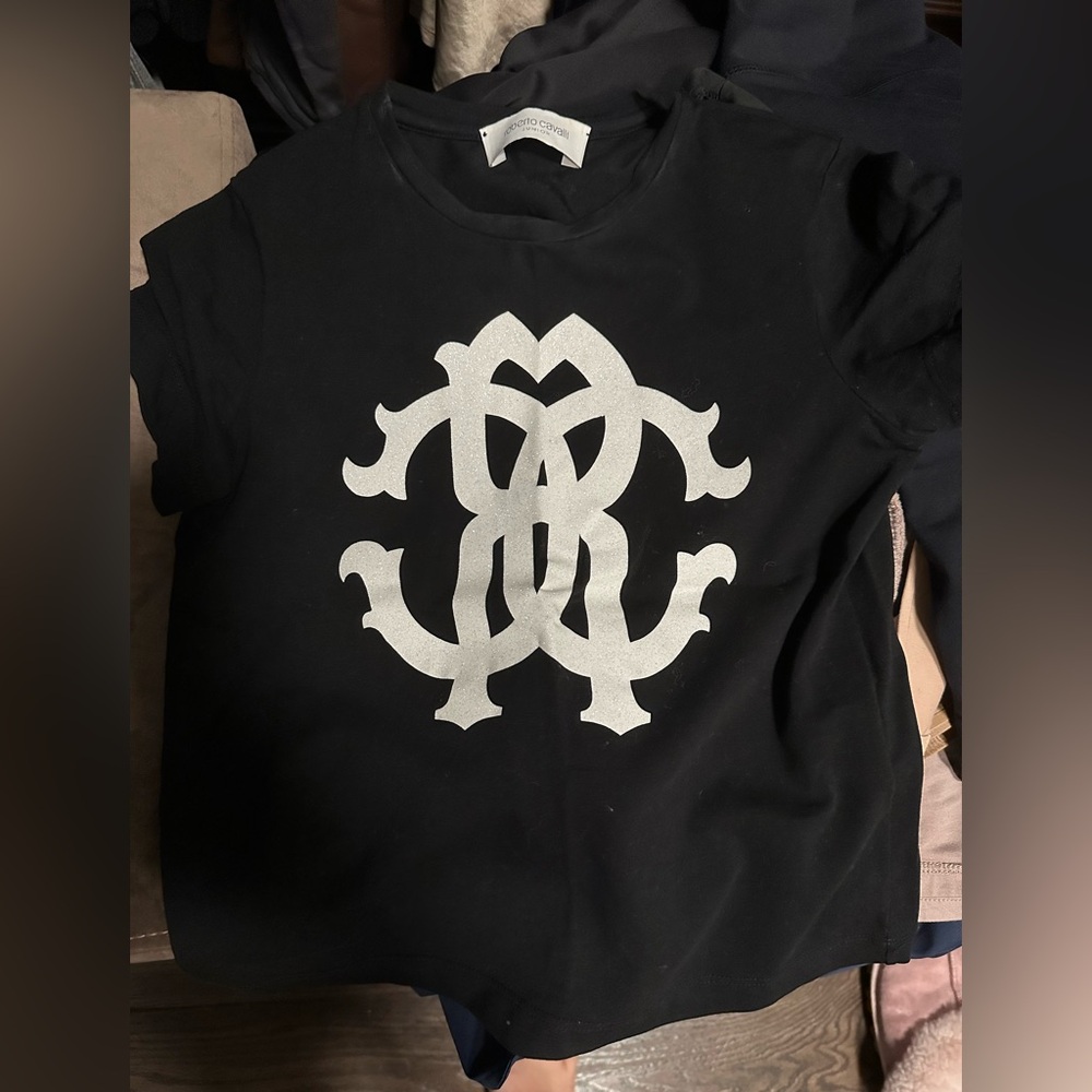 Roberto Cavalli Black and White Short Sleeve Tee